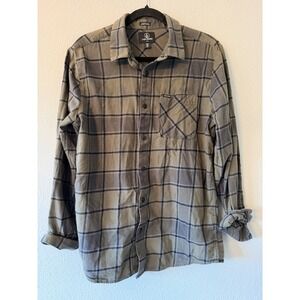 Volcom Modern Fit Shirt Flannel Green Plaid Button Up  Men Medium Long Sleeve